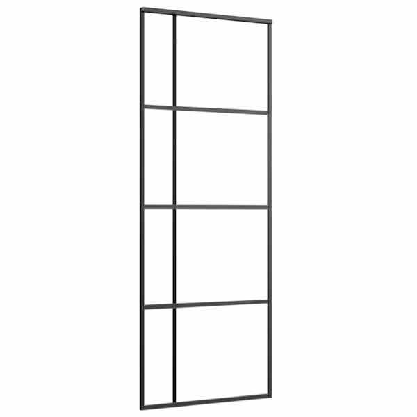 vidaXL liuguks, matt ESG-klaas ja alumiinium, 76 x 205 cm, must
