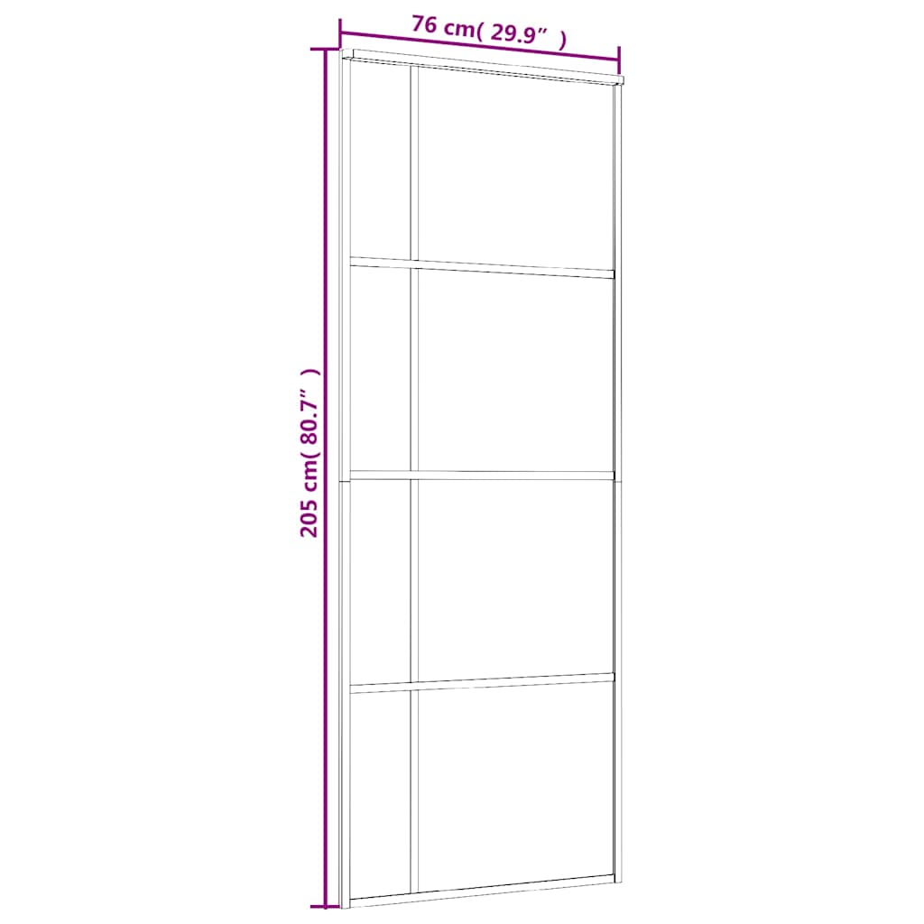 Glass Door Interior Sliding Barn Door ESG Glass and Aluminum Black vidaXL - Picture 22 of 47