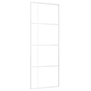 vidaXL liuguks, matt ESG-klaas ja alumiinium, 76 x 205 cm, valge