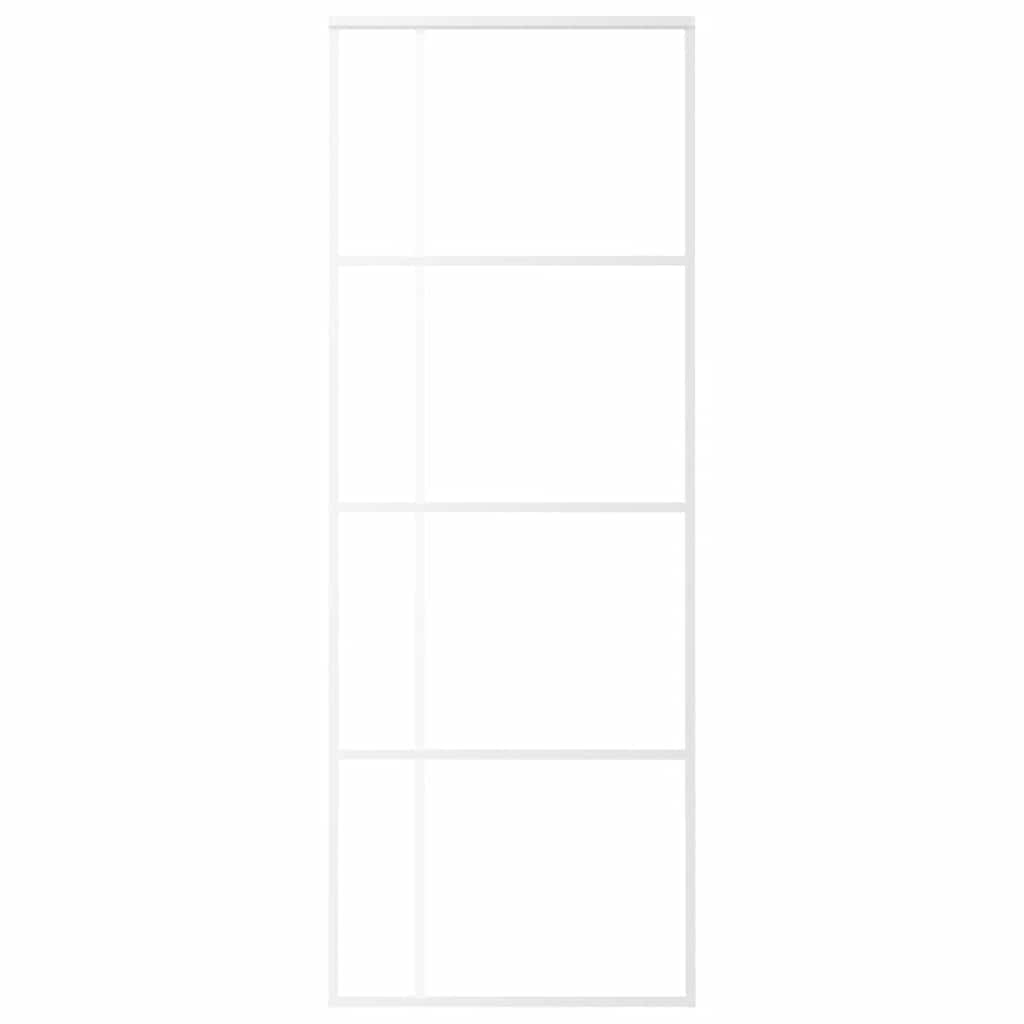Thumbnail - vidaXL Schiebetür ESG-Mattglas und Aluminium 76x205 cm Weiß