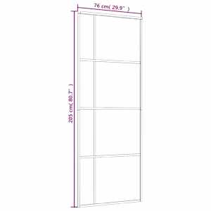 Posuvné dveře mléčné ESG sklo a hliník 76 x 205 cm bílé - obrázek 7