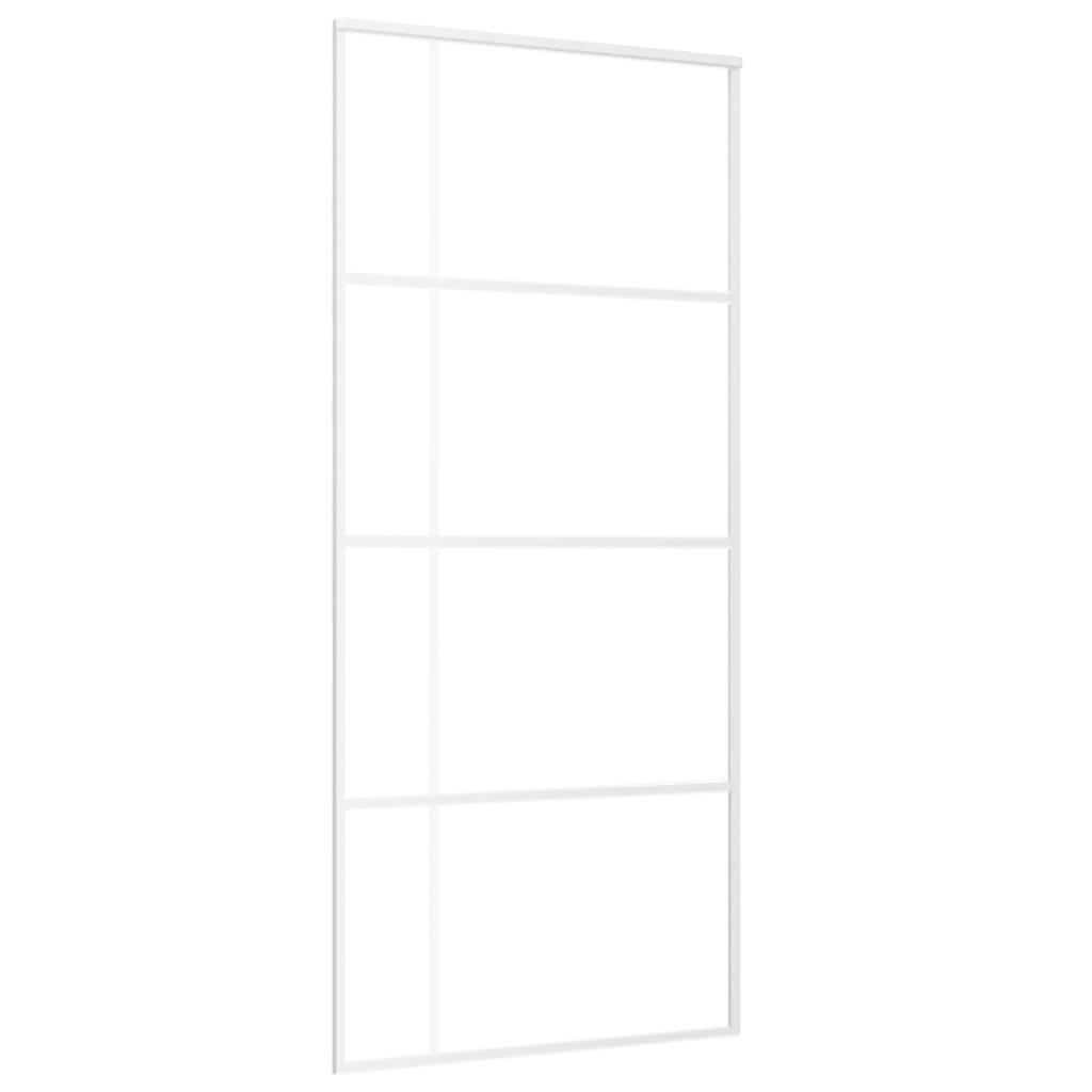 vidaXL Posuvné dveře ESG sklo a hliník 90 x 205 cm bílé