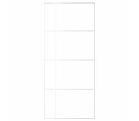 vidaXL Schuifdeur 90x205 cm ESG-glas en aluminium wit