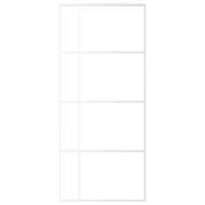 vidaXL Schuifdeur 90x205 cm ESG-glas en aluminium wit