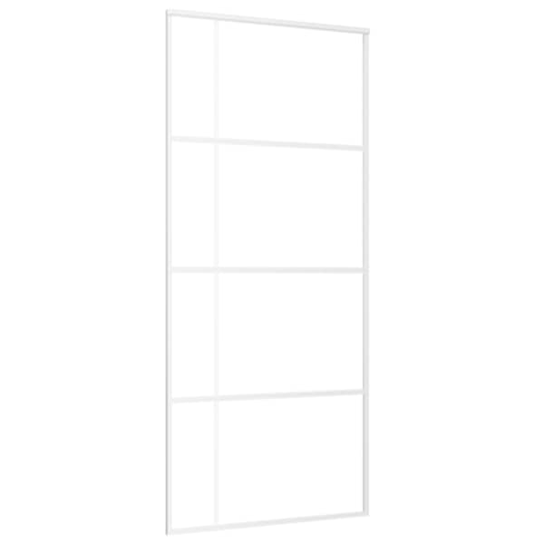 vidaXL liuguks, matt ESG-klaas ja alumiinium, 90 x 205 cm, valge