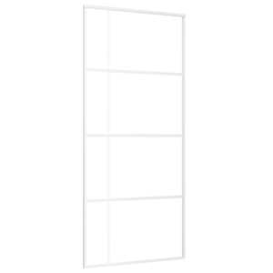 Posuvné dveře mléčné ESG sklo a hliník 90 x 205 cm bílé - obrázek 2