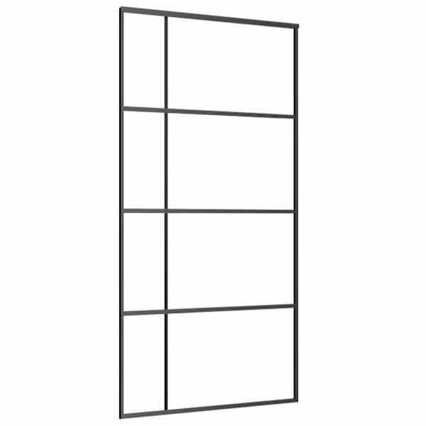 vidaXL liuguks, ESG-klaas ja alumiinium, 102,5 x 205 cm, must
