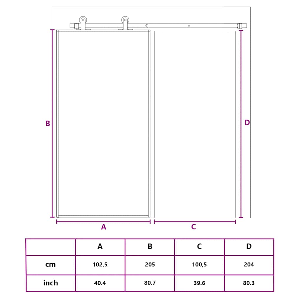 Glass Door Interior Sliding Barn Door ESG Glass and Aluminum Black vidaXL - Picture 43 of 47