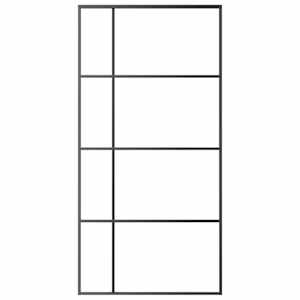 Posuvné dveře mléčné ESG sklo a hliník 102,5 x 205 cm černé - obrázek 3