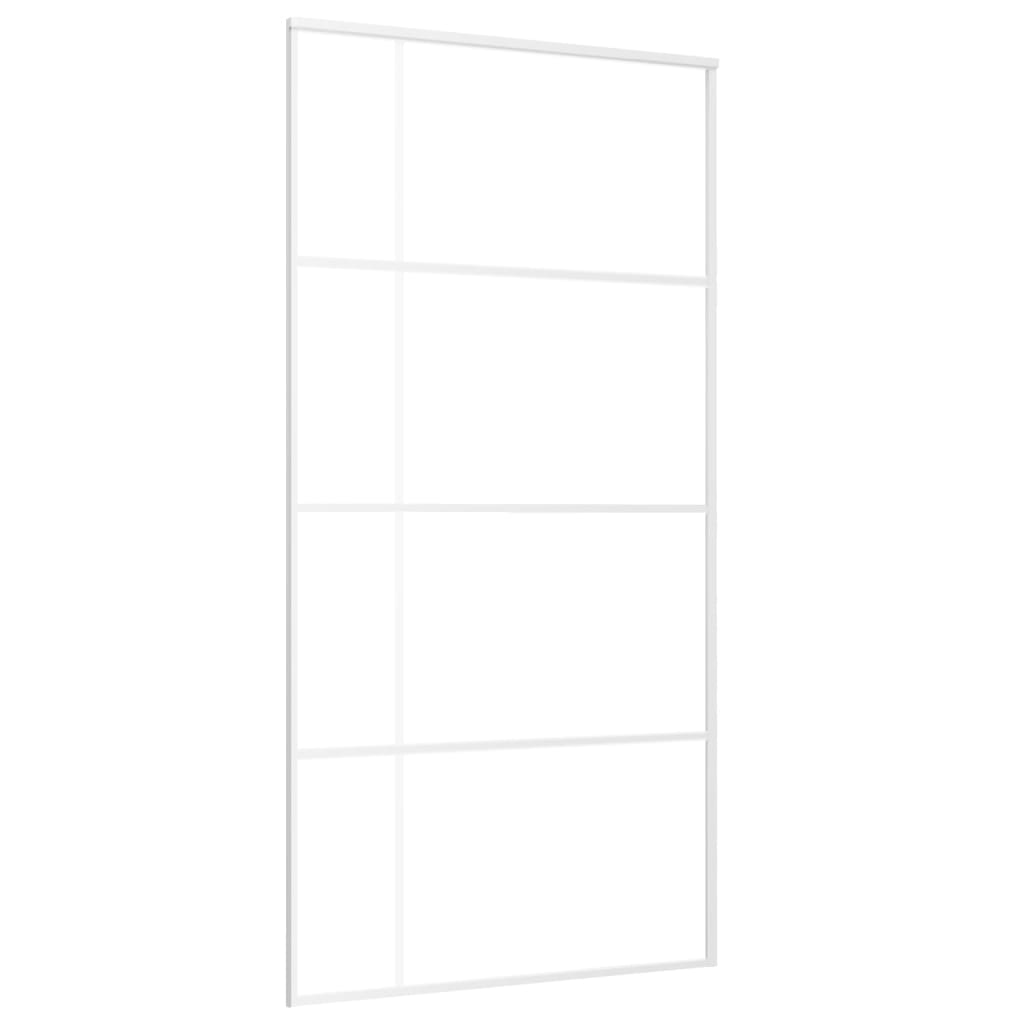 Ușă glisantă, alb, 102,5×205 cm, sticlă ESG și aluminiu
