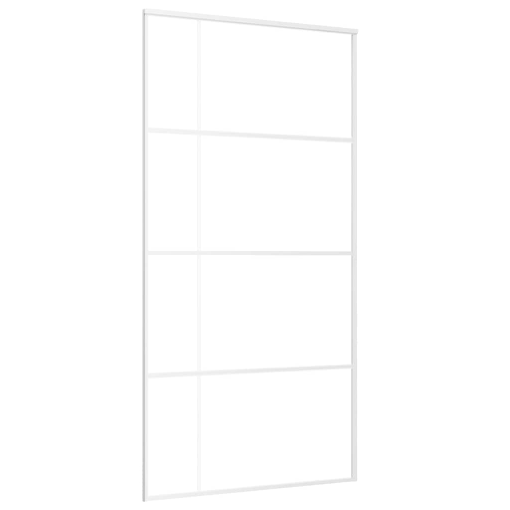 vidaXL Posuvné dveře ESG sklo a hliník 102,5 x 205 cm bílé