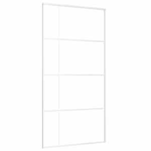 Posuvné dveře mléčné ESG sklo a hliník 102,5 x 205 cm bílé - obrázek 2