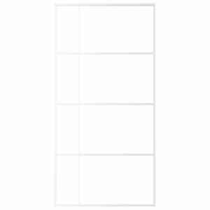 Posuvné dveře mléčné ESG sklo a hliník 102,5 x 205 cm bílé - obrázek 3