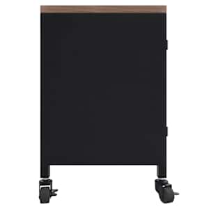 TV skříňka černá 110x30x43 cm železo a masivní jedlové dřevo - obrázek 4