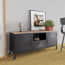  vidaXL fekete vas és tömör fenyőfa TV-szekrény 110 x 30 x 43 cm termék 2. képe