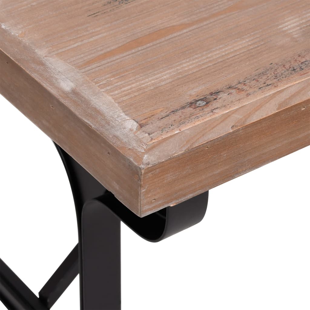 Jídelní stůl 110 x 65 x 82 cm masivní jedlové dřevo a železo