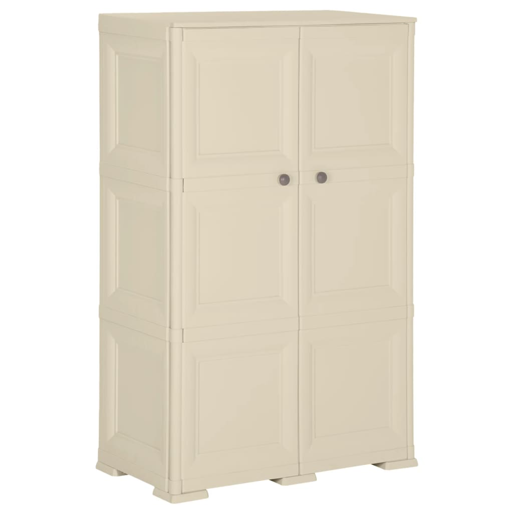 imagem de vidaXL Armário de plástico 79x43x125 cm design de madeira branco nata1