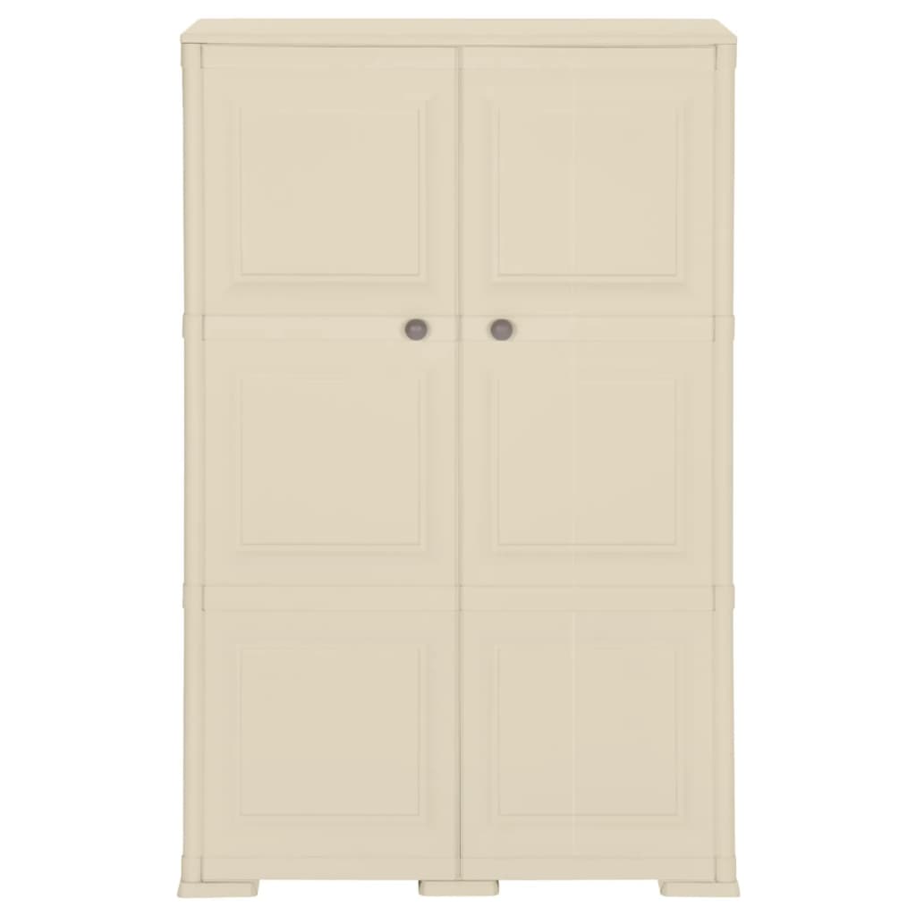 imagem de vidaXL Armário de plástico 79x43x125 cm design de madeira branco nata3