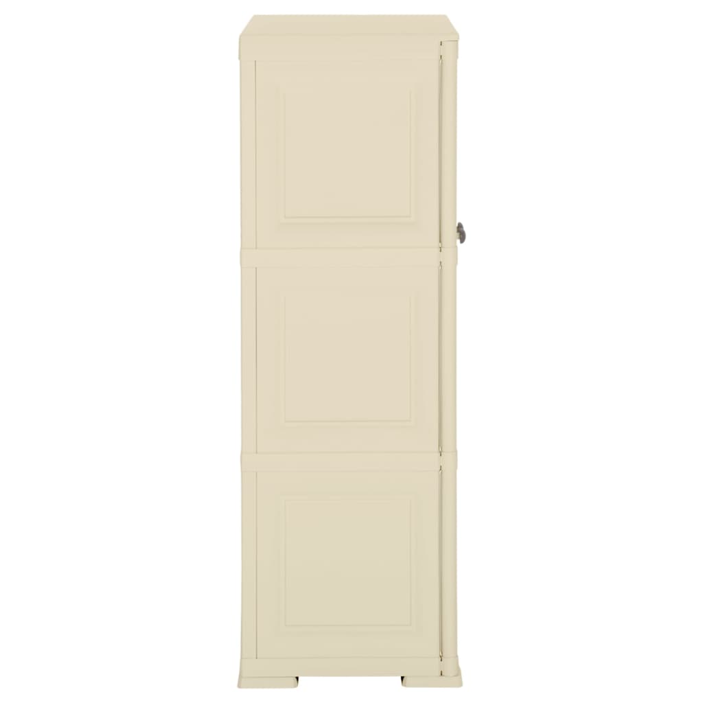 imagem de vidaXL Armário de plástico 79x43x125 cm design de madeira branco nata4