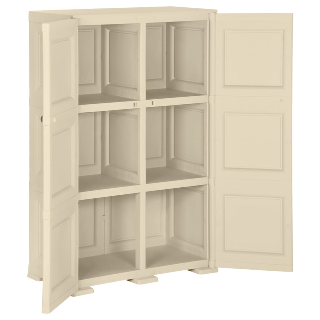 imagem de vidaXL Armário de plástico 79x43x125 cm design de madeira branco nata5