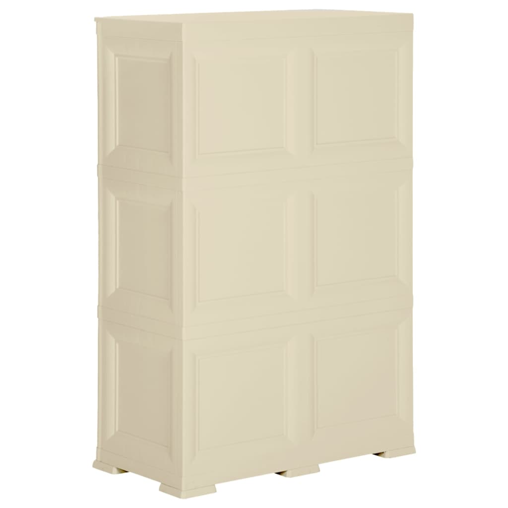 imagem de vidaXL Armário de plástico 79x43x125 cm design de madeira branco nata6