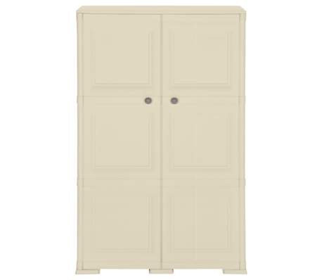 vidaXL Armario de pl&aacute;stico dise&ntilde;o madera blanco angora 79x43x125 cm