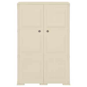vidaXL Armario de pl&aacute;stico dise&ntilde;o madera blanco angora 79x43x125 cm