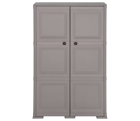 vidaXL Armadietto in Plastica 79x43x125 cm Effetto Legno Grigio