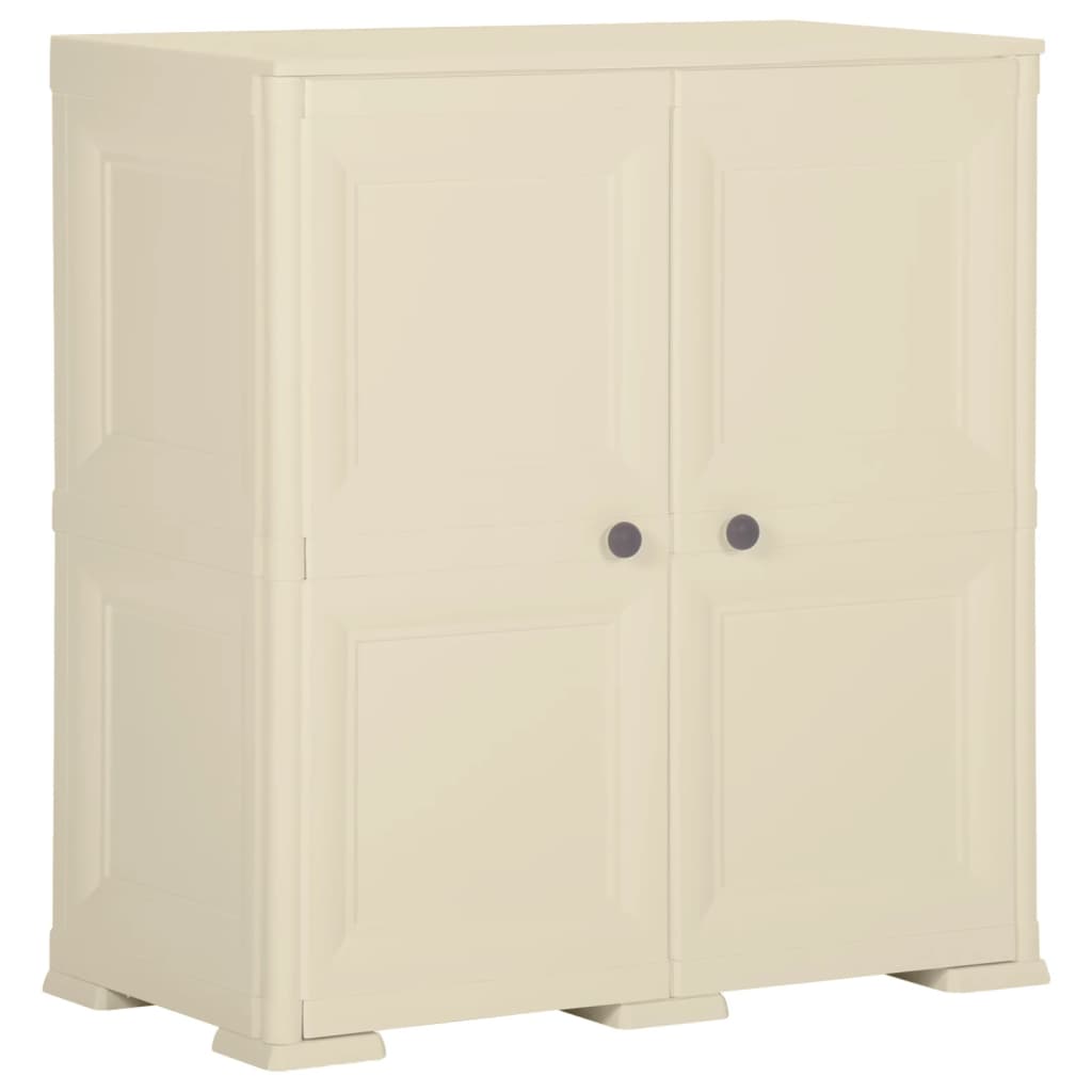 imagem de vidaXL Armário de plástico 79x43x85,5 cm design de madeira branco nata1