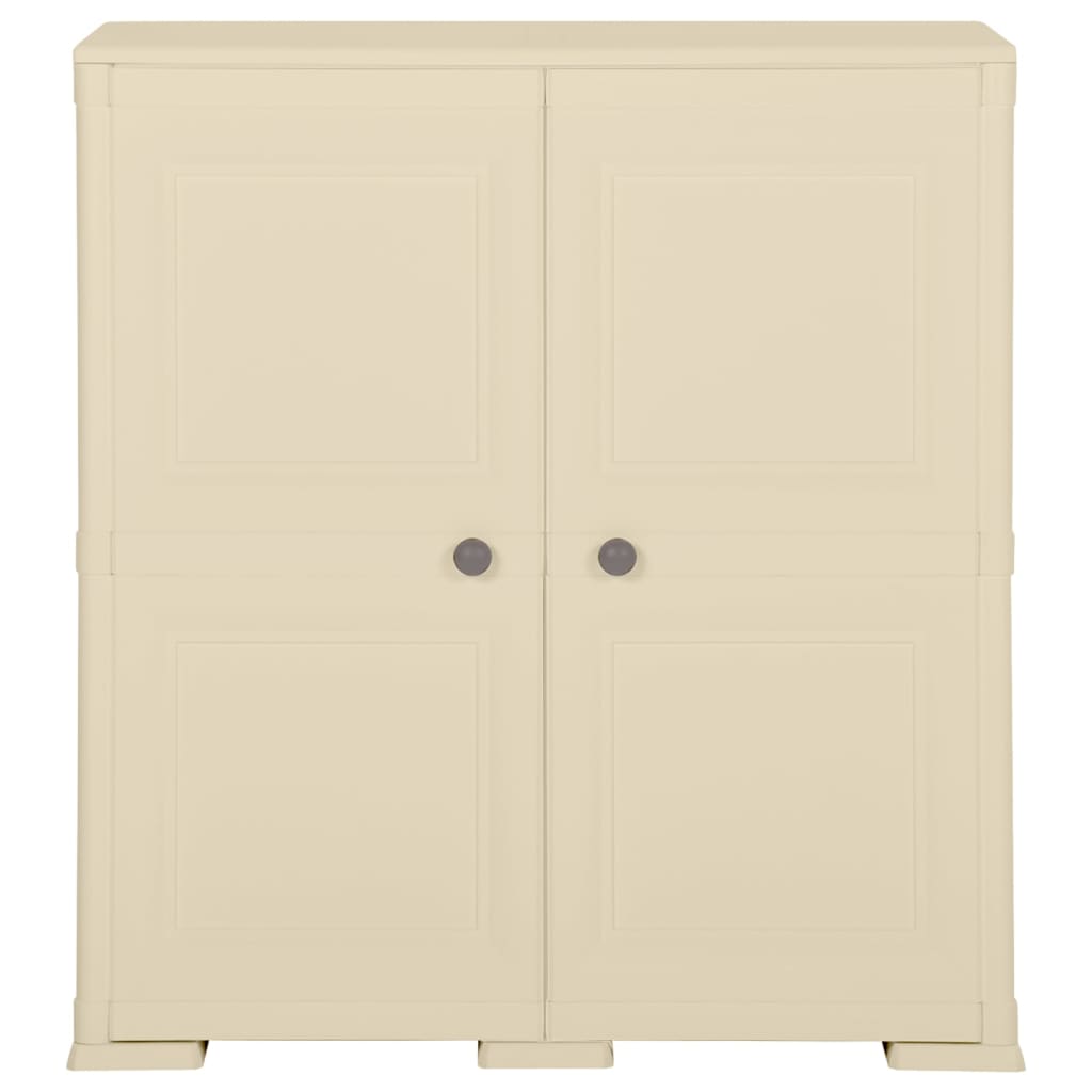 imagem de vidaXL Armário de plástico 79x43x85,5 cm design de madeira branco nata3