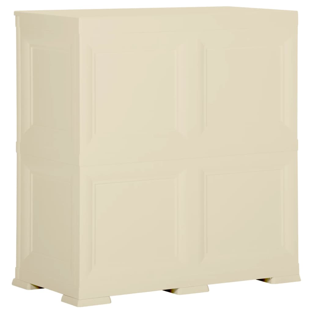 imagem de vidaXL Armário de plástico 79x43x85,5 cm design de madeira branco nata5