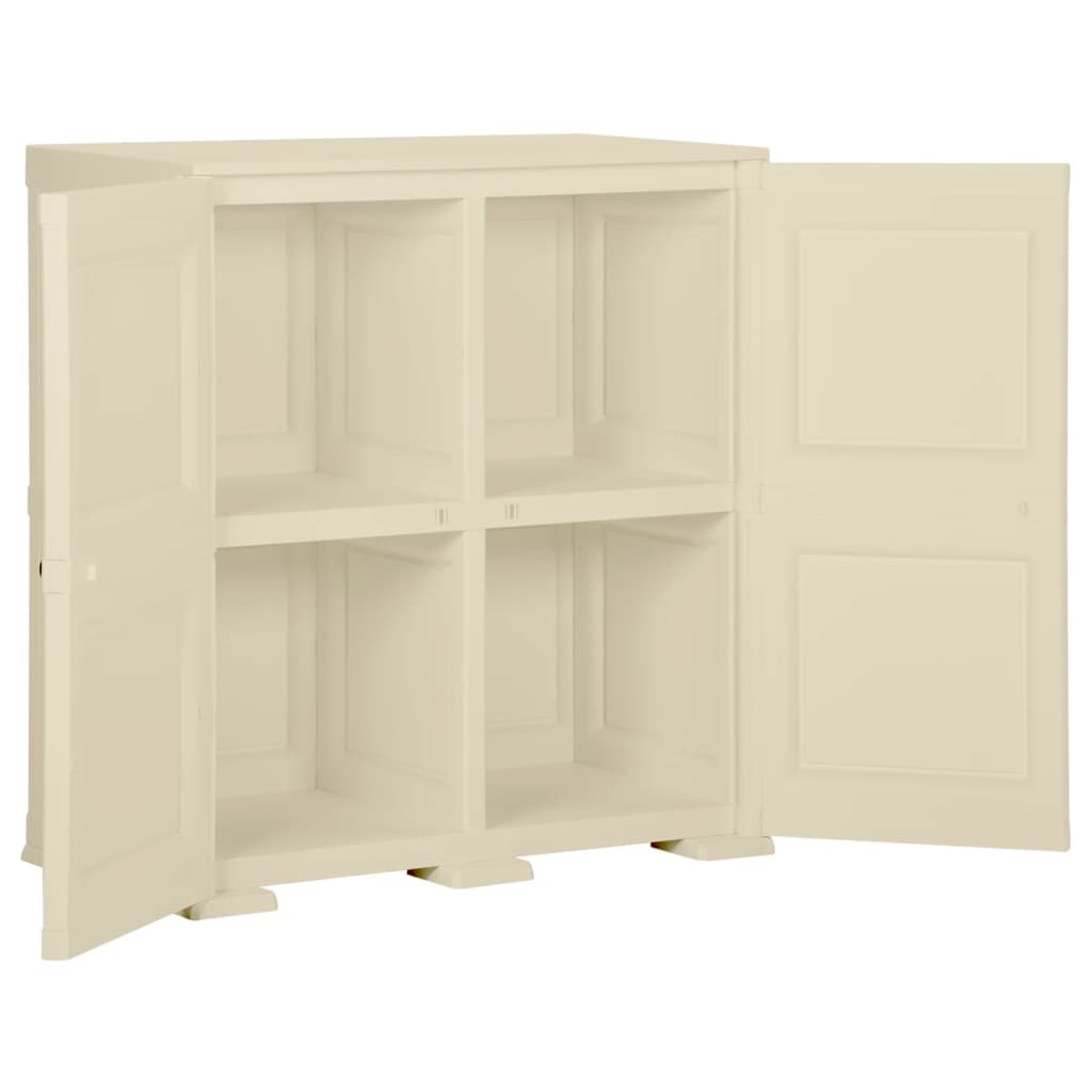 imagem de vidaXL Armário de plástico 79x43x85,5 cm design de madeira branco nata6