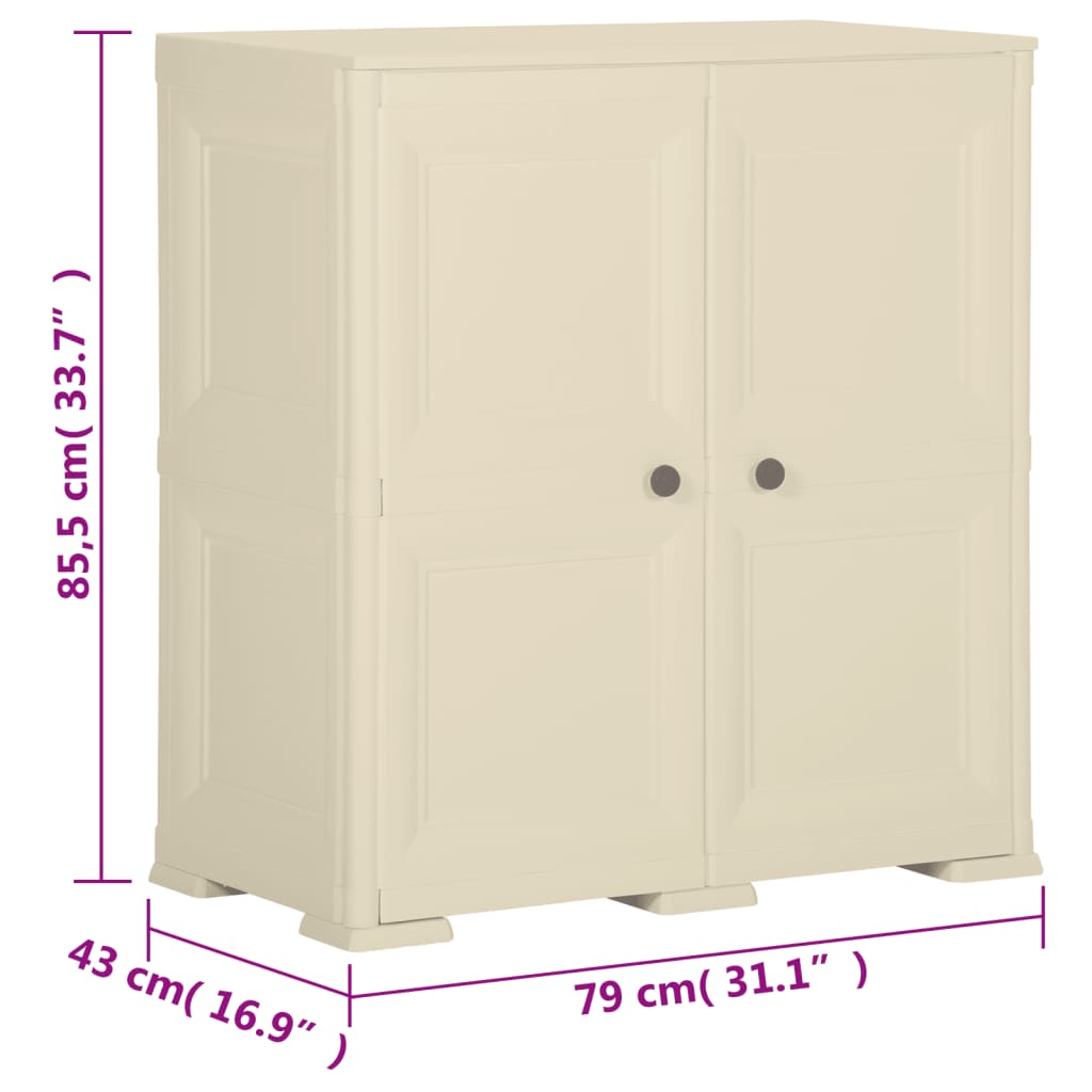 imagem de vidaXL Armário de plástico 79x43x85,5 cm design de madeira branco nata9