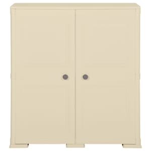 Plastová skříňka 79 x 43 x 85,5 cm design dřeva angorská bílá - obrázek 2
