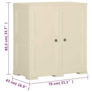 Plastová skříňka 79 x 43 x 85,5 cm design dřeva angorská bílá - obrázek 8