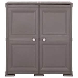 vidaXL Kunststoffschrank 79x43x85,5 cm Holzdesign Grau
