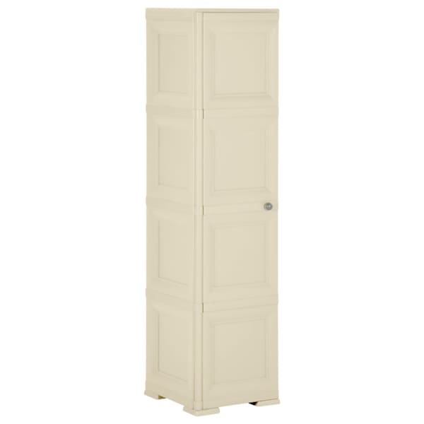 vidaXL plastkapp, 40x43x164 cm, puidudisain, angooravalge