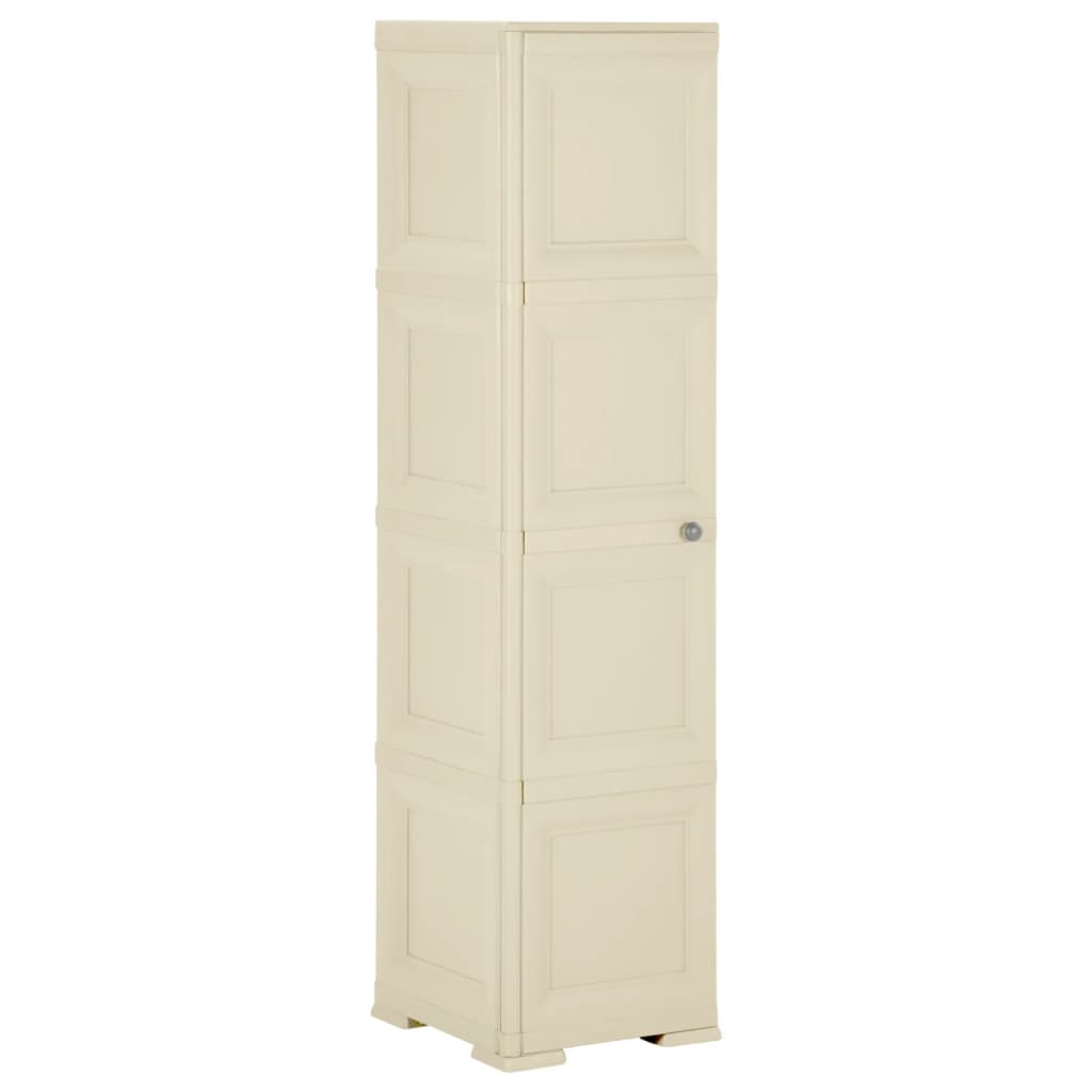 Armoire plastique 40x43x164 cm design de bois blanc angora