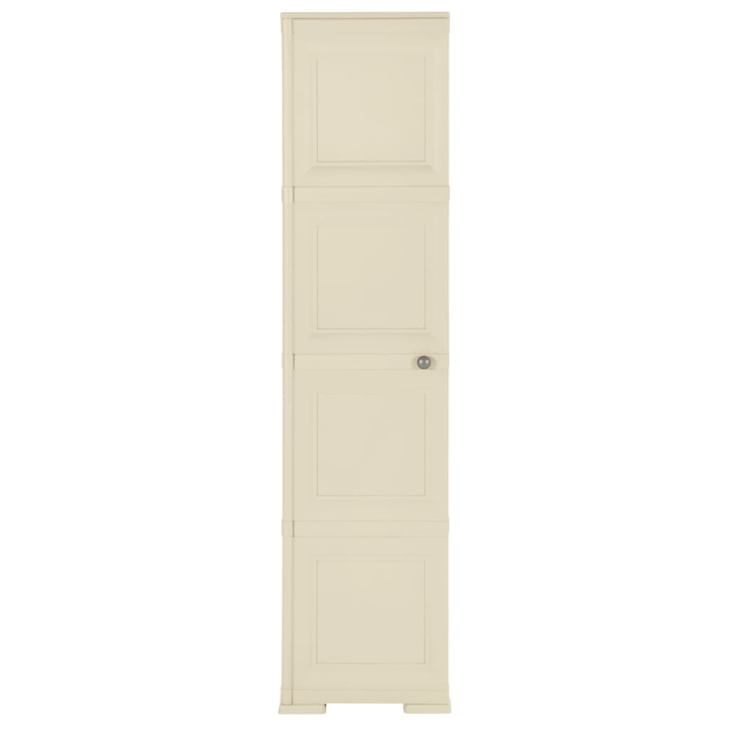 imagem de vidaXL Armário de plástico 40x43x164 cm design de madeira branco nata3