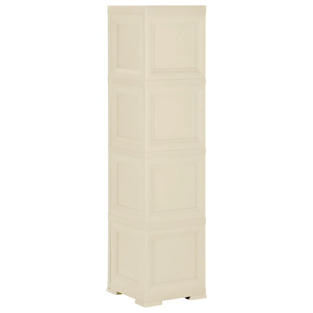 imagem de vidaXL Armário de plástico 40x43x164 cm design de madeira branco nata5