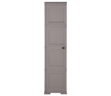 vidaXL Armario de plástico diseño de madera gris 40x43x164 cm