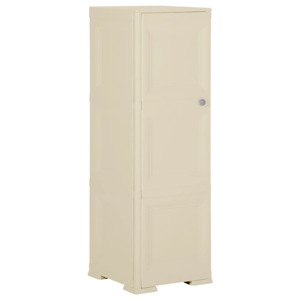 imagem de vidaXL Armário de plástico 40x43x125 cm design de madeira branco nata1