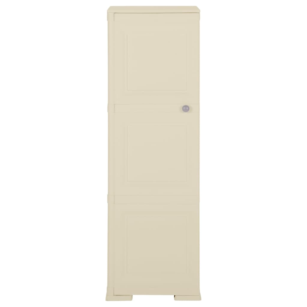 imagem de vidaXL Armário de plástico 40x43x125 cm design de madeira branco nata3