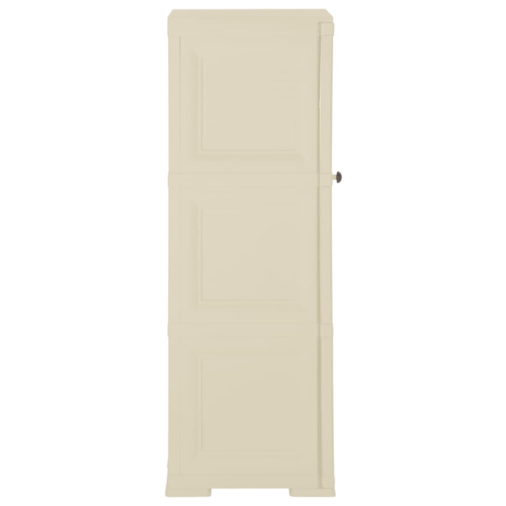 imagem de vidaXL Armário de plástico 40x43x125 cm design de madeira branco nata4