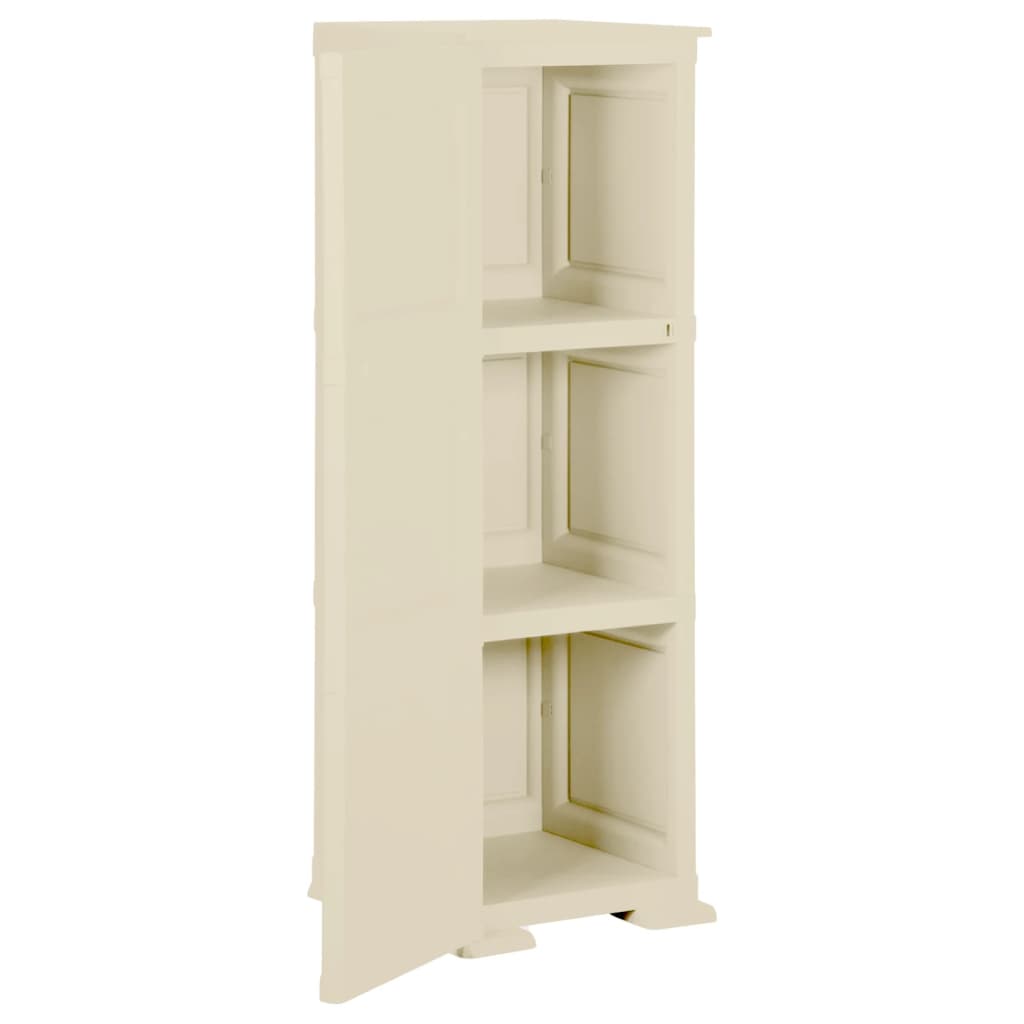 imagem de vidaXL Armário de plástico 40x43x125 cm design de madeira branco nata6