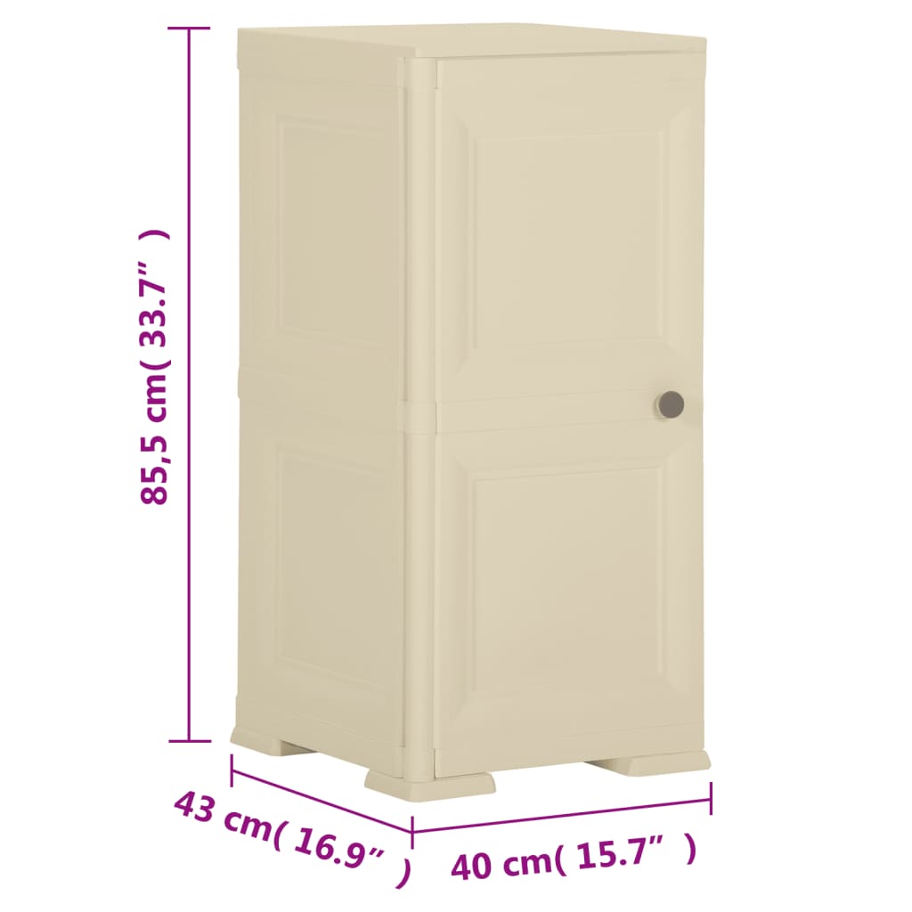 imagem de vidaXL Armário de plástico 40x43x85,5 cm design de madeira branco nata9