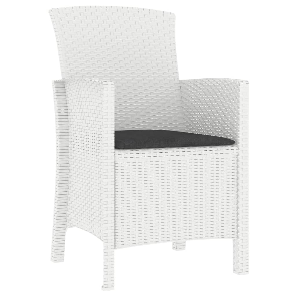 vidaXL Chaises de jardin 2 pcs avec coussins Rotin PP Blanc