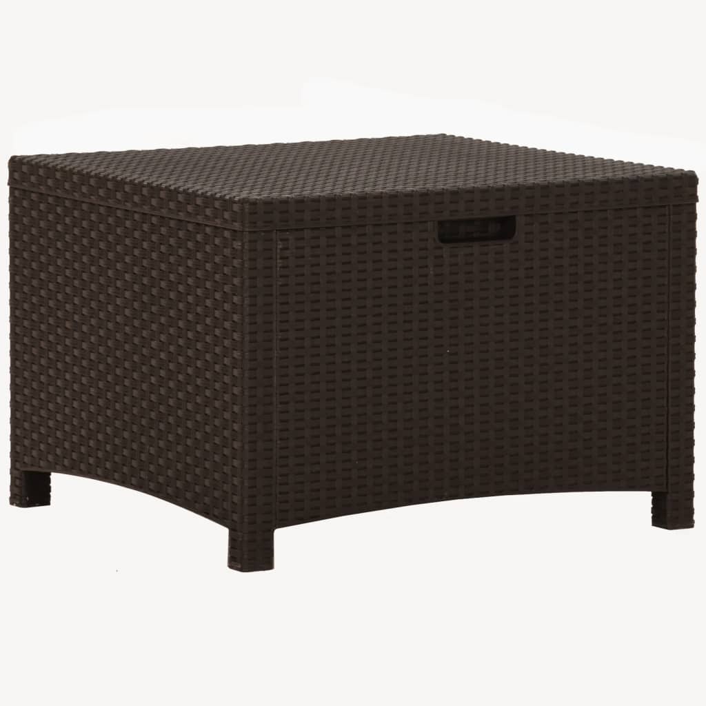 barna PP rattan kerti tárolóláda 60 x 54 x 41 cm