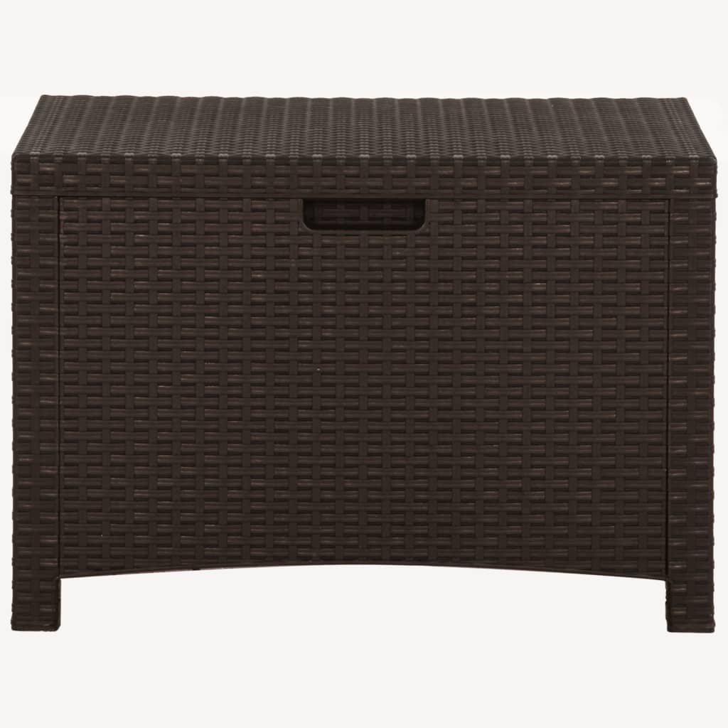 barna PP rattan kerti tárolóláda 60 x 54 x 41 cm