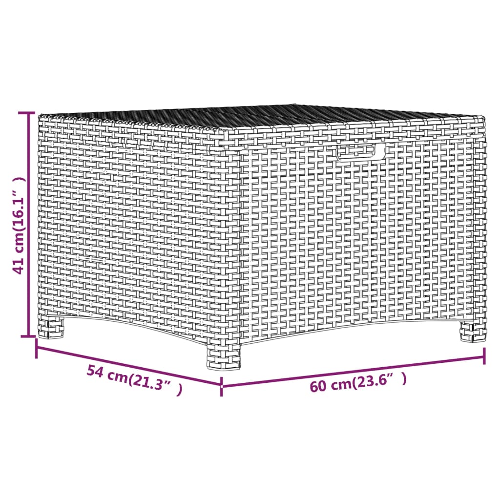 Zahradní úložný box 60 x 54 x 41 cm PP ratan hnědý